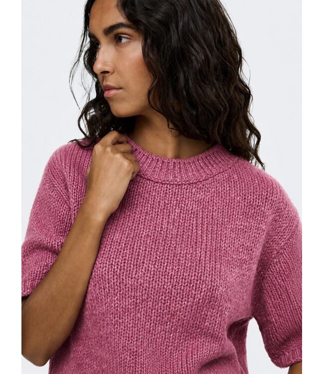 JDY JDYDICTE O-Neck Pull Deco Rose – Dames gebreide trui met halflange mouwen