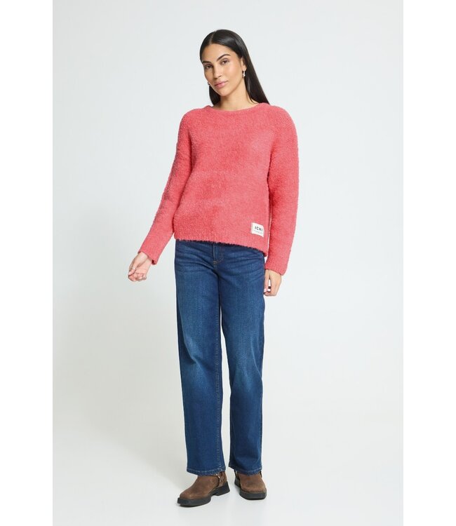 ICHI IHSARISA Pullover Fruit Dove – Dames bouclé trui relaxed fit