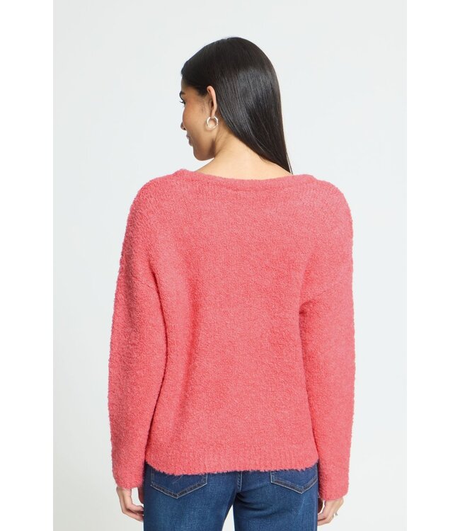 ICHI IHSARISA Pullover Fruit Dove – Dames bouclé trui relaxed fit