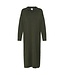 ICHI IHLULS Dress 2 Rosin – Gebreide dames midi jurk met polokraag