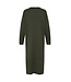 ICHI IHLULS Dress 2 Rosin – Gebreide dames midi jurk met polokraag