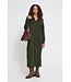 ICHI IHLULS Dress 2 Rosin – Gebreide dames midi jurk met polokraag