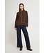 ICHI IHBALLIA LS3 Chicory Coffee – Bruine dames trui met contrastdetail