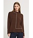 ICHI IHBALLIA LS3 Chicory Coffee – Bruine dames trui met contrastdetail