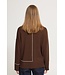 ICHI IHBALLIA LS3 Chicory Coffee – Bruine dames trui met contrastdetail