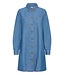 ICHI IHARCHER Dress 4 Washed Medium Blue – Blauwe denim dames overhemdjurk