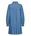 ICHI IHARCHER Dress 4 Washed Medium Blue – Blauwe denim dames overhemdjurk