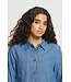 ICHI IHARCHER Dress 4 Washed Medium Blue – Blauwe denim dames overhemdjurk