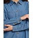 ICHI IHARCHER Dress 4 Washed Medium Blue – Blauwe denim dames overhemdjurk