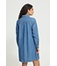 ICHI IHARCHER Dress 4 Washed Medium Blue – Blauwe denim dames overhemdjurk