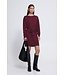 ICHI IHLULS Dress Rhododendron – Bordeaux gebreide damesjurk met ceintuur