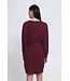 ICHI IHLULS Dress Rhododendron – Bordeaux gebreide damesjurk met ceintuur
