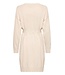 ICHI IHLULS Dress Oatmeal Melange – Beige gebreide damesjurk met ceintuur
