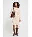 ICHI IHLULS Dress Oatmeal Melange – Beige gebreide damesjurk met ceintuur