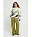 ICHI IHBOSELE Pullover Birch Blue Stripe – Zachte gestreepte damestrui
