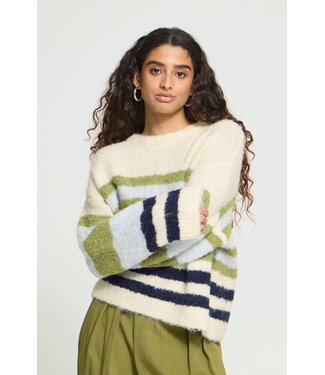 ICHI IHBOSELE Pullover - Birch Blue Stripe