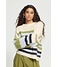 ICHI IHBOSELE Pullover Birch Blue Stripe – Zachte gestreepte damestrui