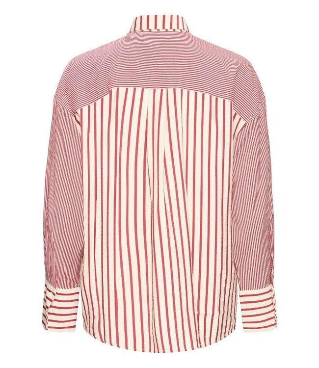 ICHI IHLOURI Shirt Rhododendron/White Stripe – Gestreepte damesblouse