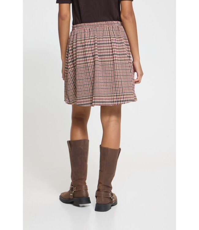 ICHI IHKATE Checkit Skirt Big Check – Geruite damesrok met plooien