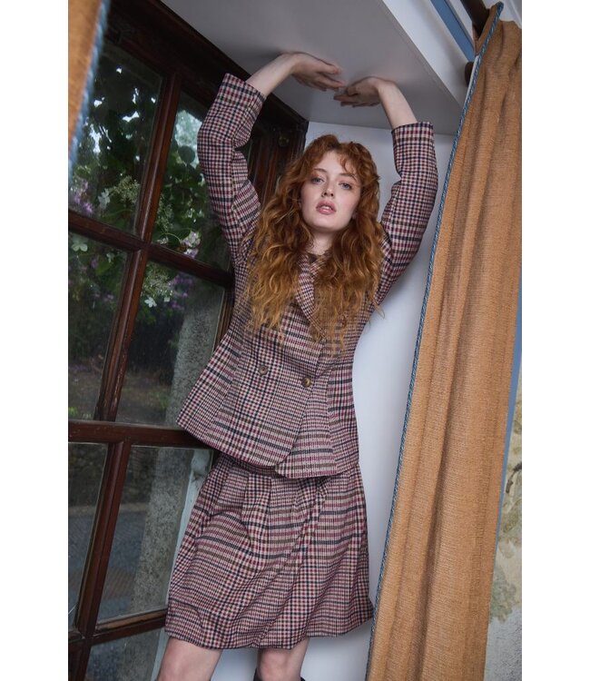 ICHI IHKATE Checkit Skirt Big Check – Geruite damesrok met plooien