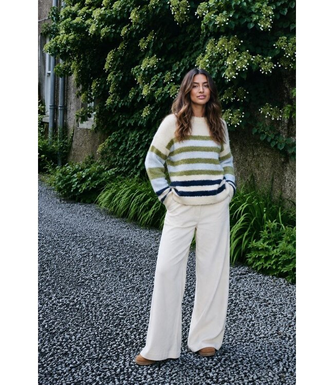 ICHI ICHI IHTAMARY Pant Birch – Dames corduroy broek met wijde pijpen