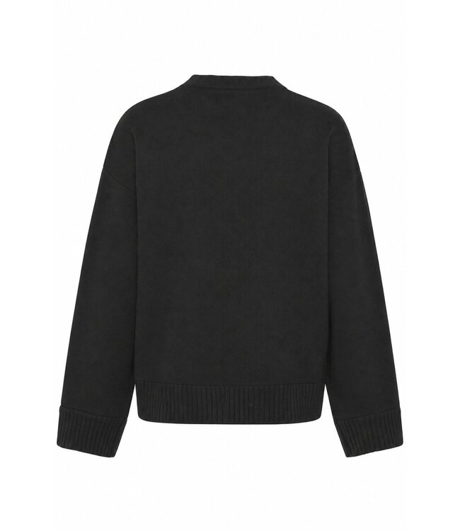 b.young b.young BYOTARI Jumper 3 Meteorite/Black – Donkere damestrui met losse pasvorm