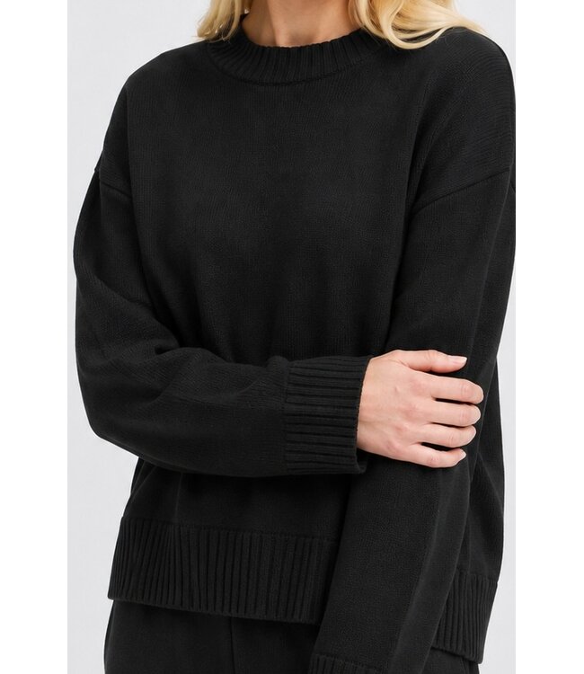 b.young b.young BYOTARI Jumper 3 Meteorite/Black – Donkere damestrui met losse pasvorm