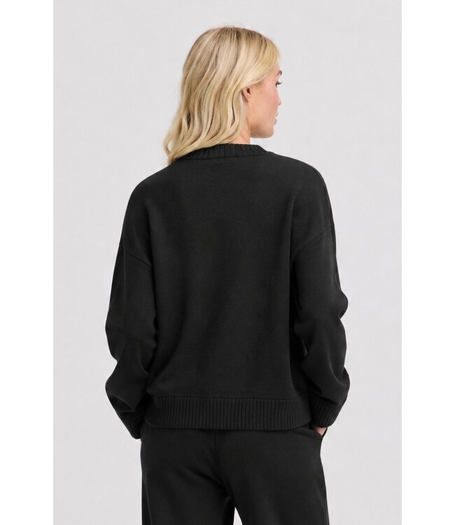 b.young b.young BYOTARI Jumper 3 Meteorite/Black – Donkere damestrui met losse pasvorm