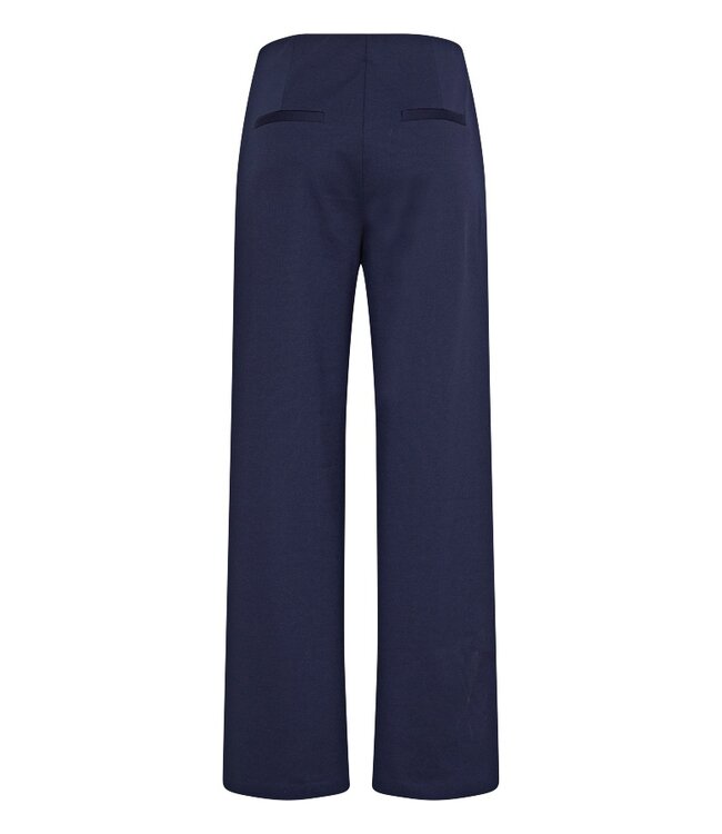 ICHI ICHI IHKATE Wide Pant 2 Maritime Blue – Dames broek met wijde pijpen