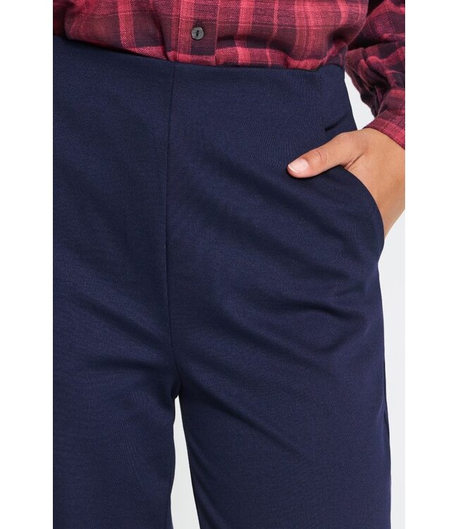 ICHI ICHI IHKATE Wide Pant 2 Maritime Blue – Dames broek met wijde pijpen