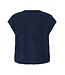 ICHI ICHI IHSARISA WA2 Maritime Blue – Mouwloos bouclé vest met knopen