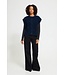ICHI ICHI IHSARISA WA2 Maritime Blue – Mouwloos bouclé vest met knopen