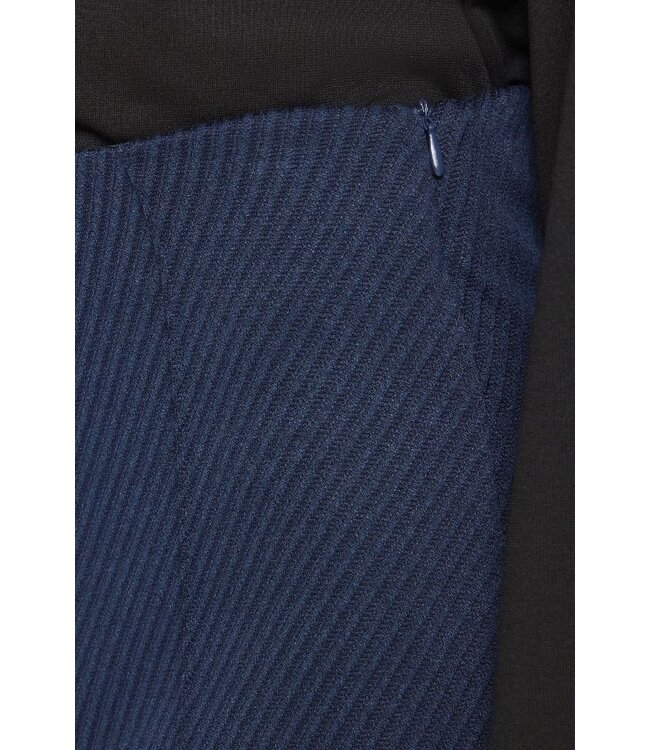 ICHI ICHI IHKATE Twillish Wide Pant Maritime Blue/Black – Blauwe--Zwart gestreepte broek met wijde pijpen