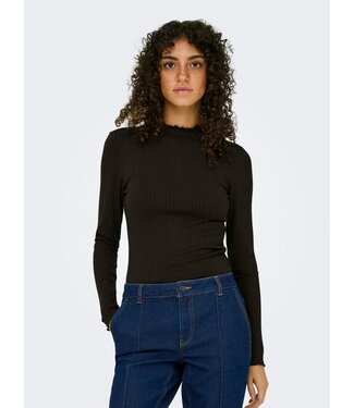 JDY JDYFRANSISKA Life Hi-Neck Top - Black Coffee