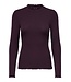 JDY JDY JDYFRANSISKA Life Hi-Neck Top Winetasting – Bordeaux ribtop met hoge hals