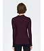 JDY JDY JDYFRANSISKA Life Hi-Neck Top Winetasting – Bordeaux ribtop met hoge hals