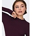 JDY JDY JDYFRANSISKA Life Hi-Neck Top Winetasting – Bordeaux ribtop met hoge hals
