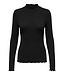 JDY JDY JDYFRANSISKA Life Hi-Neck Top Black – Zwarte ribtop met hoge hals