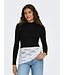 JDY JDY JDYFRANSISKA Life Hi-Neck Top Black – Zwarte ribtop met hoge hals