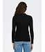 JDY JDY JDYFRANSISKA Life Hi-Neck Top Black – Zwarte ribtop met hoge hals