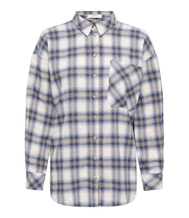 JDY JDYMAUVE Check Loose Shirt Bijou Blue Check – Geruit dameshemd
