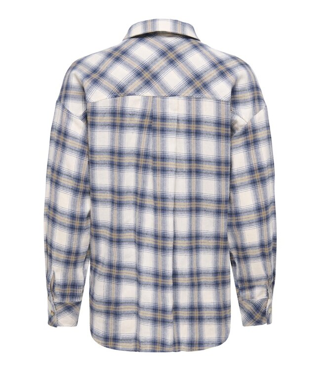 JDY JDYMAUVE Check Loose Shirt Bijou Blue Check – Geruit dameshemd