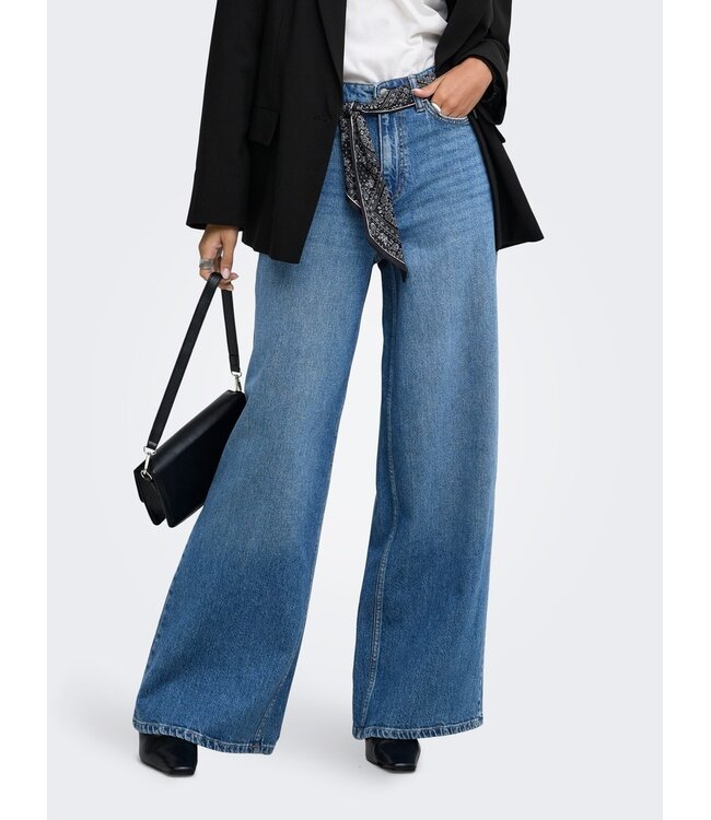 JDY JDYVERA X-Wide Scarf Jeans Medium Blue Denim – Wijde jeans met sjaal