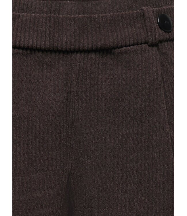 JDY JDYGEGGO Corduroy Pant Coffee Bean – Bruine ribfluwelen broek met wijde pijpen