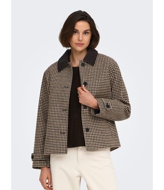 JDY JDYVALERIE Check Jacket - Iced Coffee