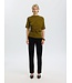 Selected Femme SLWTAJ Light Twist T-shirt Fir Green – Groene damestop met asymmetrische plooien