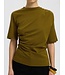 Selected Femme SLWTAJ Light Twist T-shirt Fir Green – Groene damestop met asymmetrische plooien