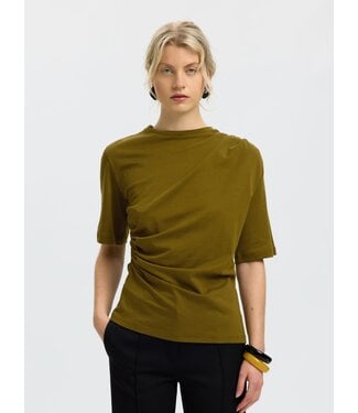 Selected Femme SLWTAJ Light Twist T-shirt - Fir Green