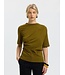 Selected Femme SLWTAJ Light Twist T-shirt Fir Green – Groene damestop met asymmetrische plooien