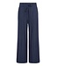 ICHI IHKATE Pinelle Wide Pant Dark Blue – Wijde krijtstreepbroek met strikceintuur